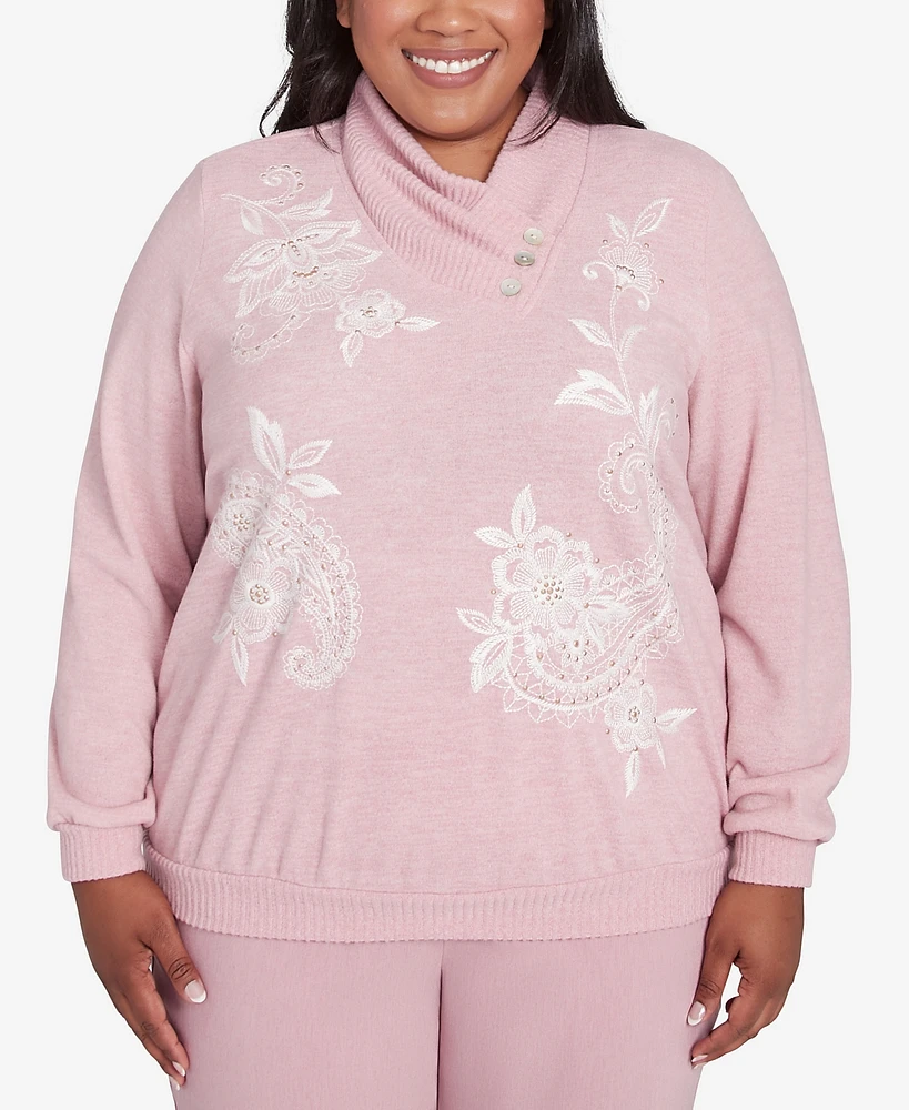 Alfred Dunner Plus Telluride Pink Paisley Top