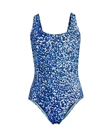 Lands' End Women's Petite Tugless X-Back One Piece Swimsuit