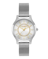 Olivia Burton Women's Wonder Lust Silver-Tone Stainless Steel Mesh Bracelet Watch 30mm