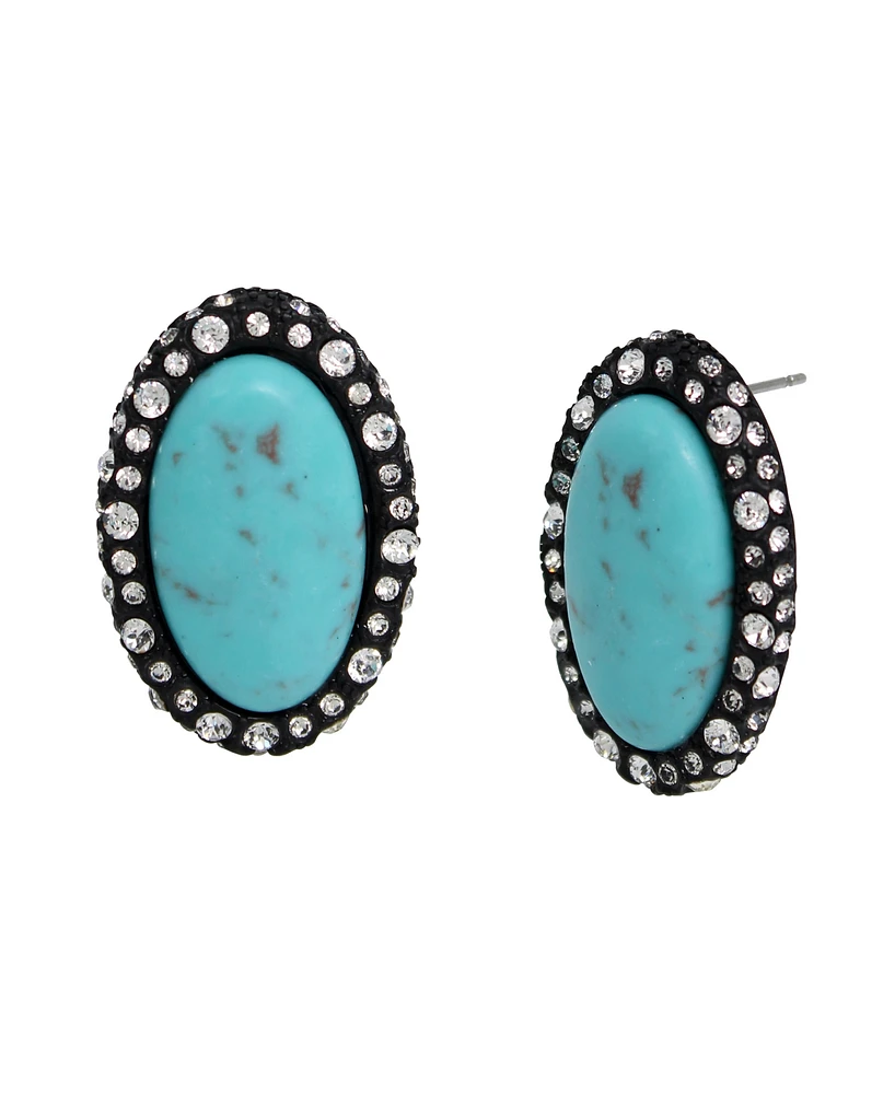 Robert Lee Morris Soho Turquoise Cabochon Statement Earrings