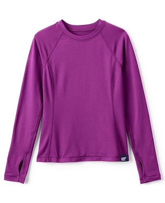 Lands' End Girls Thermal Base Layer Long Underwear Thermaskin Crew Neck Shirt