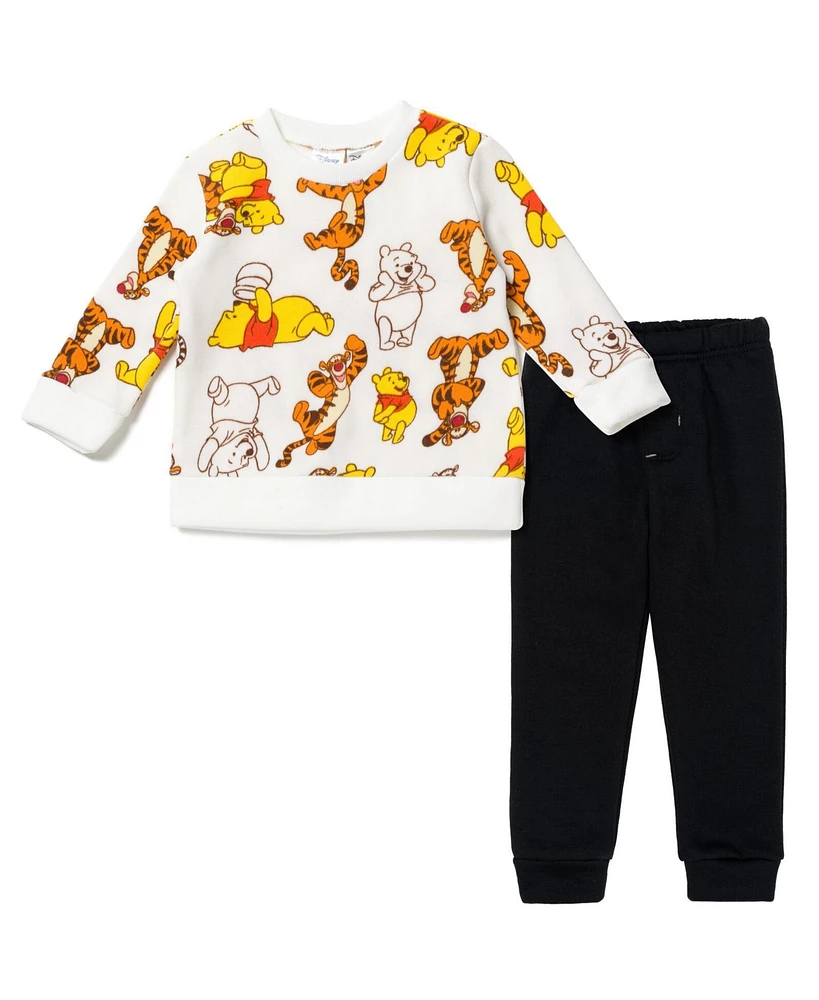 Disney Toddler Boys Winnie the Pooh Tigger Fleece Pullover Sweatshirt and Pants Set Newborn to