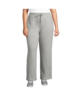 Lands' End Women's Plus Serious Sweats High Rise Relaxed Straight Leg Pants