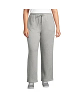 Lands' End Women's Plus Serious Sweats High Rise Relaxed Straight Leg Pants