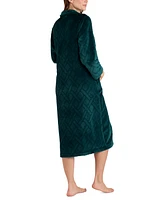 Miss Elaine Women's Long Zip-Front Fleece Robe
