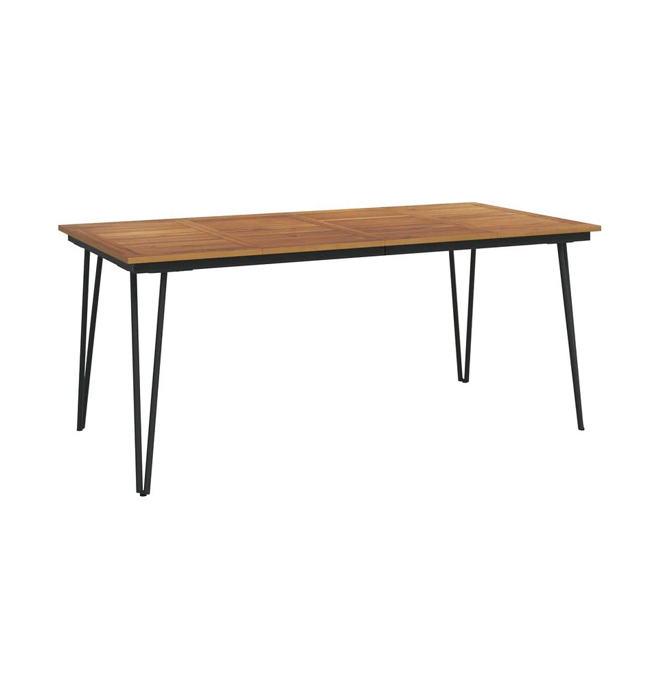 vidaXL Patio Table with Hairpin Legs 70.9"x35.4"x29.5" Solid Wood Acacia