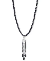 Lauren Ralph Lauren Hematite-Tone Crystal & Color Bead Deco Lariat Necklace, 32" + 3" extender