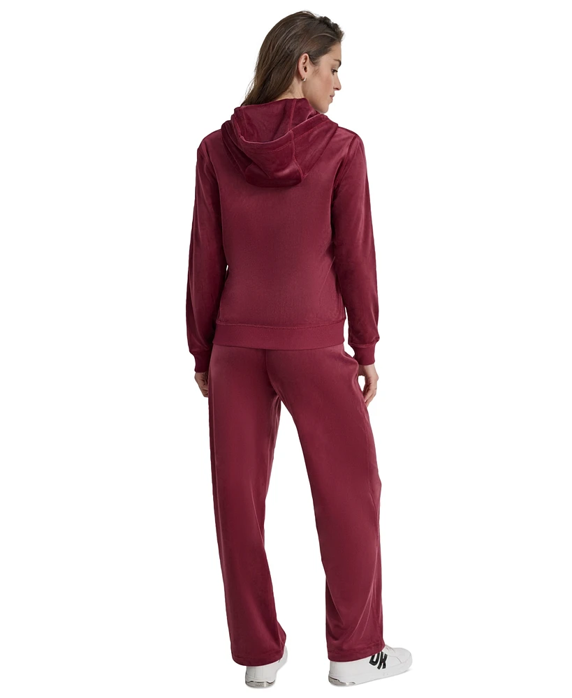 Dkny Jeans Petite Sequin Logo Zipper Hoodie