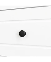 Famapy White 10-Shelf Accent Bookcase with Glass Doors, Led Lights