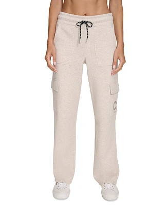 Calvin Klein Women's Active Embroidered-Logo Cargo Pants