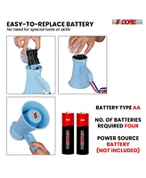 5 Core Megaphone Bullhorn Speaker 15W Mini Battery Power Bull horn w Siren 400 Yard Range - Sky Blue