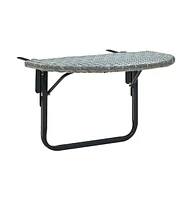 vidaXL Patio Table Gray 23.6"x23.6"x15.7" Poly Rattan