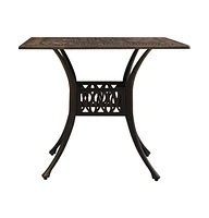 vidaXL Patio Table Bronze 35.4"x35.4"x28.7" Cast Aluminum