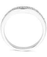 Diamond Milgrain Beaded Contour Band (3/8 ct. t.w.) in 14k White Gold