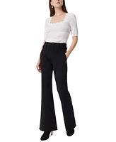 Sam Edelman Women's Bay Flare-Leg Contour-Ponte Pants