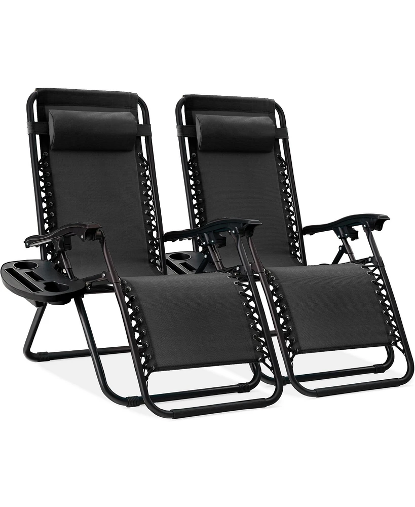 Best Choice Products Set of 2 Zero Gravity Lounge Chair Recliners for Patio
