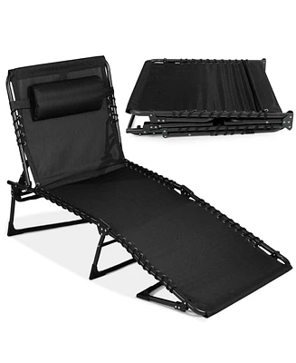 Best Choice Products Patio Chaise Lounge Chair, Outdoor Portable Adjustable Pool Recliner w/ Pillow