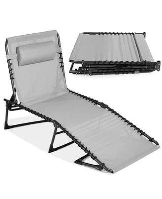 Best Choice Products Patio Chaise Lounge Chair, Outdoor Portable Adjustable Pool Recliner w/ Pillow