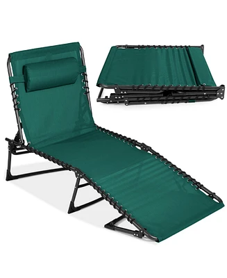 Best Choice Products Patio Chaise Lounge Chair, Outdoor Portable Adjustable Pool Recliner w/ Pillow
