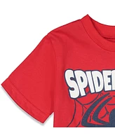 Marvel Big Boys Spider-Man Avengers Athletic T-Shirt Mesh Shorts Outfit Set to