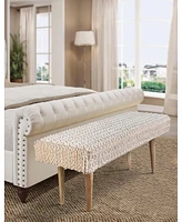 Anaya Home Natural Boucle Handwoven Bench