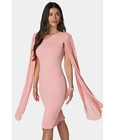 Bebe Women's Cape Sleeve Midi Dress