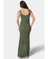 Bebe Women's Crochet Maxi Tank Dress