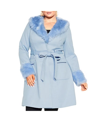 City Chic Plus Make Me Blush Coat