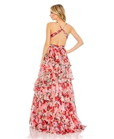 Mac Duggal Women's Pleated Chiffon Cut Out Ballgown