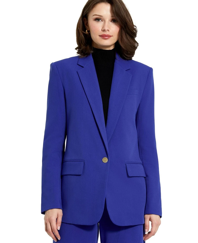 Mac Duggal Women's Classic Tailored Crepe Blazer Jacket