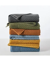 Linery & Co. Quick-Drying Cotton Diamond Waffle Textured 6-Piece Hand Towel Set