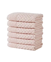 Linery & Co Co. Cotton Diamond Textured 6-Piece Hand Towel Set