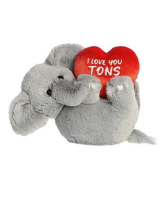 Aurora Medium I Love You Tons Valentine Heartwarming Plush Toy Elephant 11"