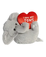 Aurora Medium I Love You Tons Valentine Heartwarming Plush Toy Elephant 11"