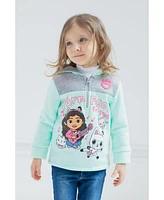 Dreamworks Gabby's Dollhouse Girls Kitty Fairy Cakey Cat Gabby Fleece Half Zip Hoodie to