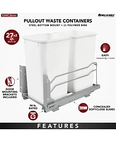 Rev-a-Shelf Double Pullout Trash Can 27 qt. w/ Soft-close, 53WC-1527SCDM-211