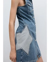 Mango Women's Star Denim Dress