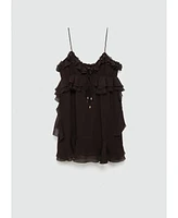 Mango Women's Short Ruffled Dress