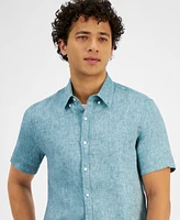 Michael Kors Men's Slim-Fit Yarn-Dyed Linen Shirt