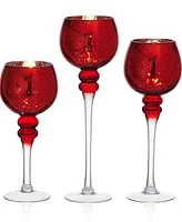 Mikasa Mercury Charisma Celebrations Glass Candle Holders, Set of 3