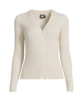 Lands' End Women's Fine Gauge Cotton Cardigan Sweater