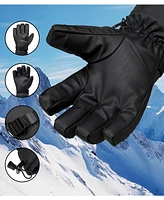 Alpine Swiss Mens Waterproof Snow Gloves Zipper Pockets Winter Sport Mittens