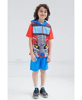 Transformers Toddler Boys Optimus Prime Bumblebee Megatron Athletic Pullover T-Shirt and Mesh Shorts Outfit Set to