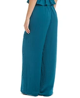 Red Carter Women's Shirred-Waist Wide-Leg Cover-Up Pants