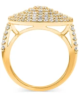 Diamond Concentric Circle Cluster Statement Ring (1 ct. t.w.) in 14k Gold