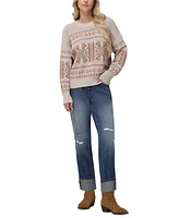 Frye Women's Fairisle Crewneck Cotton Pullover Sweater