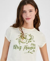 Pretty Rebellious Juniors' Paris Fruit Graphic T-Shirt