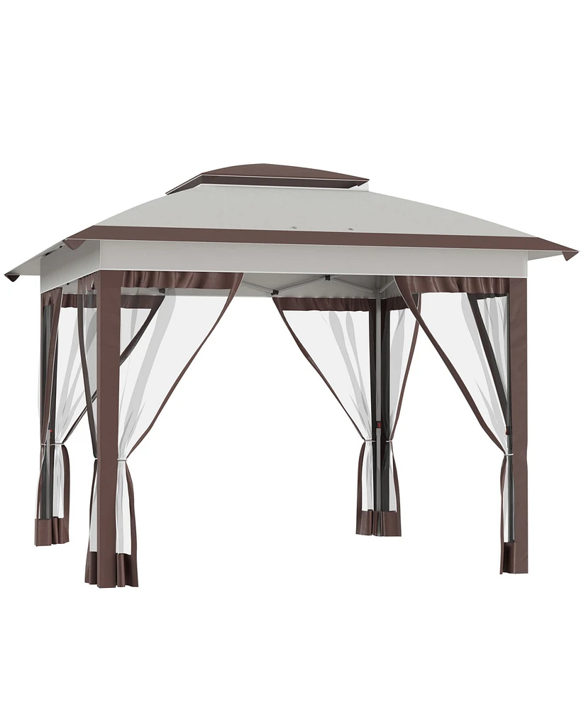 Streamdale Furniture Spacious 12'x12' Pop-Up Gazebo with Adjustable Height and Bug Netting Protection