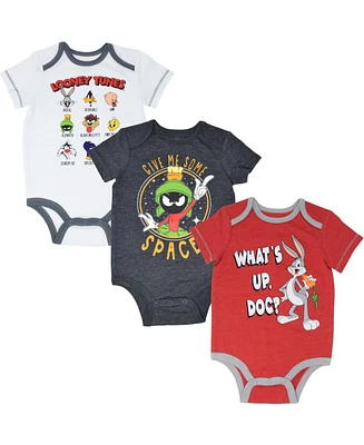 Warner Bros Baby Boys Looney Tunes Sylvester Buggs Bunny Tasmanian Devil Baby 3 Pack Bodysuits Newborn to