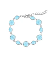 Caribbean Treasures Sterling Silver Multi-Shaped Link Bracelet - Larimar